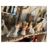 Misc angels, figurines etc ceramic & plastic 6"