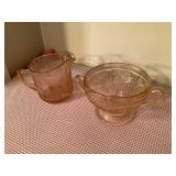 Vtg sandwich ware, creamer, double handled candy