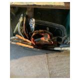 Plastic tote with contents - hand saws, B&D 18v