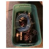 Plastic tote with electric hand tools w