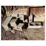 Concrete blocks, some broken