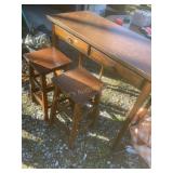 3 pc table & stools 34"x41.5ï¿½ x 19ï¿½