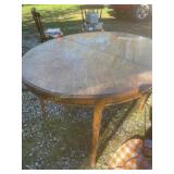 Oval fruitwood table, 29.5 high, 51" long, 42ï¿½