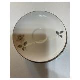 8 Queens Royal China Gray Rose saucers, Japan, 6