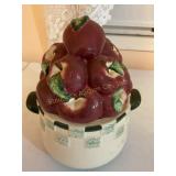 Apple cookie jar, 11" tall