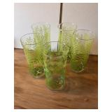 5 Vintage Libbey? Fern leave glassware