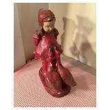 Vtg chalk ware girl, 9", some wear