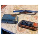 3 Vtg metal vehicles, largest is 6"
