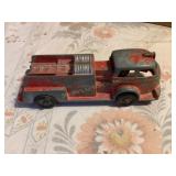 Vtg Hubley die cast metal fire truck, 6"