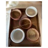 5 Stoneware cups, show wear