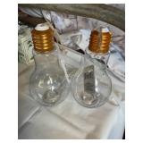 2 light bulb terrariums, plastic, 8" tall