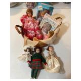 Misc porcelain calls, basket, etc