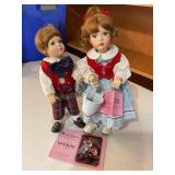 Paradise galleries Jack and Jill dolls 14" tallest