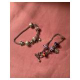 2 handmade beaded bracelets, 4 beads marked 925