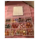 60+  925 beads w/plastic case