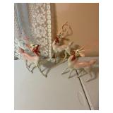 3 plastic reindeer, Hong Kong, 11" tallest