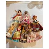 7 Blue Bonnet Dolls of the World , 8" tall