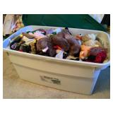 Misc  plush animals, etc. w/38 gal tote