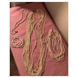 Costume jewelry necklaces, bracelet