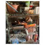 Wire shelf with contents, 62" x 38ï¿½ x 19ï¿½, clay