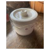 Longaberger small crock w/lid, woven traditions,
