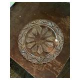 Glass footed cake plate 11"d
