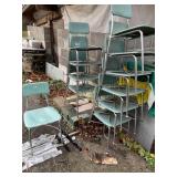 11 school desk chairs,