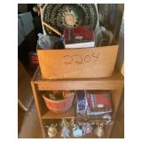 Shelf with contents Christmas decor, Christmas