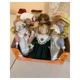 8+ porcelain dolls, 8" tall