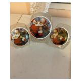 3 pc glass canister set, 8" largest