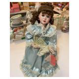Paradise, galleries porcelain doll Meg, 17" tall