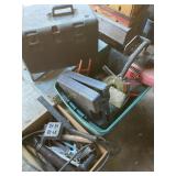 Misc electrical, grease guns, plastic tool c