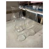 3 Glass globes, tallest is 12" with basket