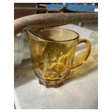 Amber thump print pitcher, 7"
