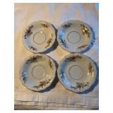 4 Johann Haviland Bavaria, Germany saucers, red