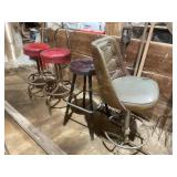 4 Bar stools, 3 are swivel, tallest is 31"