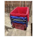 5 plastic crates