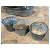 3 Galvanized buckets