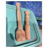 2 Wood mashers, longest is 13"