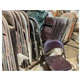 35+ Metal chair on pull cart, 100"