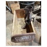 Black Hawk Corn sheller attached to wood box