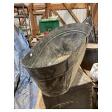 Black metal tub, hole 32x19x10"