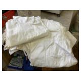 8 butchering jackets and aprons, some wear, size