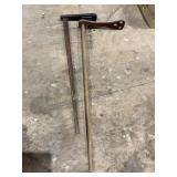 2 Wooden Kettle stirs, longest is 42"