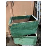2 Green wood seed boxes, 14.75x9x9.5"