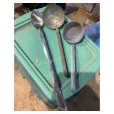 Utensils- straining ladle, long handled spoon,