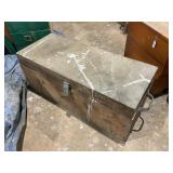 Vtg wooden storage box, shows wear, 33.5x14x13