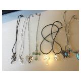 8 Costume jewelry necklaces- Butterfly, Cross, etc