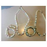 2 Sets Costume jewelry necklaces w/ bracelets