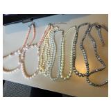 8 Costume Jewelry, pearl necklaces
